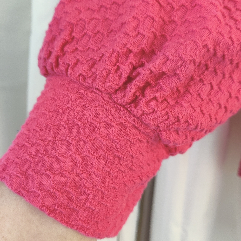 J.Crew Hot Pink Ruffle blouse - Picture 2 of 8
